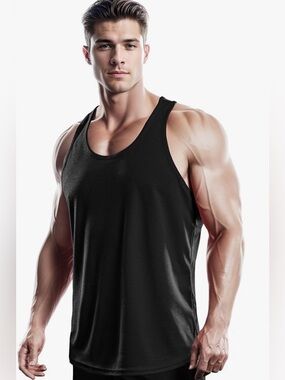 DRSKIN Men's Tank Top Sleeveless Shirt BLUE - size XL